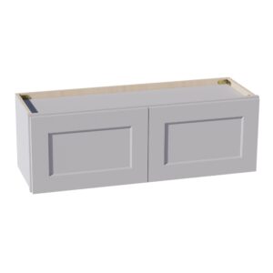 HA-W3612: Ash Gray Shaker 36"W x 12"H 2 Doors Standard Wall Bridge Cabinet