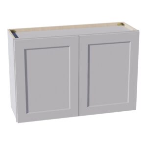 HA-W3624: Ash Gray Shaker 36"W x 24"H 2 Doors Standard Wall Bridge Cabinet