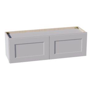 HA-W3912: Ash Gray Shaker 39"W x 12"H 2 Doors Standard Wall Bridge Cabinet
