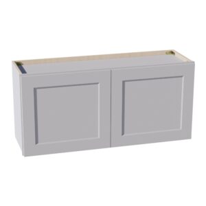 HA-W3918: Ash Gray Shaker 39"W x 18"H 2 Doors Standard Wall Bridge Cabinet