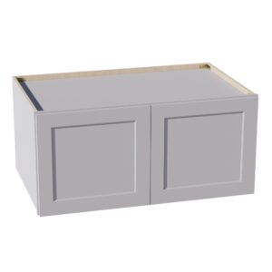 HA-W391824: Ash Gray Shaker 39"W x 18"H x 24"D 2 Doors Standard Bridge Wall Cabinet