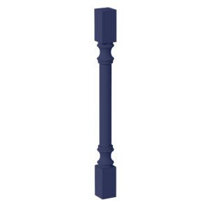 HB-RP336: Indigo Blue Shaker 03"W x 36"H x 03"D Round Roman Pillar