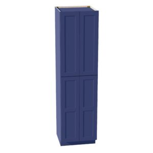 HB-TP2490: Indigo Blue Shaker 24"W x 90"H x 24"D 4 Door & 5 Shelves Tall Shelf Pantry Cabinets