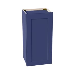 HB-W1530: Indigo Blue Shaker 15"W x 30"H 1 Door & 2 Shelves Standard Wall Cabinet