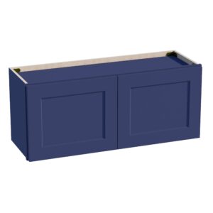 HB-W3615: Indigo Blue Shaker 36"W x 15"H 2 Doors Standard Wall Bridge Cabinet