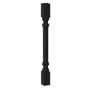 HE-RP336: Ebony Black Shaker 03"W x 36"H x 03"D Round Roman Pillar