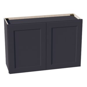 HE-W3624: Ebony Black Shaker 36"W x 24"H 2 Doors Standard Wall Bridge Cabinet