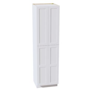 HF-TP2490: Frost White Shaker 24"W x 90"H x 24"D 4 Door & 5 Shelves Tall Shelf Pantry Cabinets