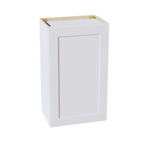 HF-W1830: Frost White Shaker 18"W x 30"H 1 Door & 2 Shelves Standard Wall Cabinet