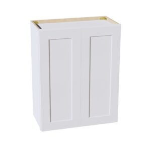 HF-W2430: Frost White Shaker 24"W x 30"H 2 Doors & 2 Shelves Standard Wall Cabinet