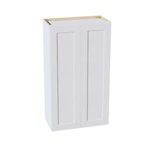 HF-W2442: Frost White Shaker 24"W x 42"H 2 Doors & 3 Shelves Standard Wall Cabinet