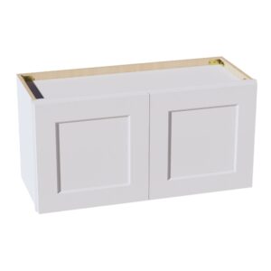 HF-W3015: Frost White Shaker 30"W x 15"H 2 Doors Standard Wall Bridge Cabinet