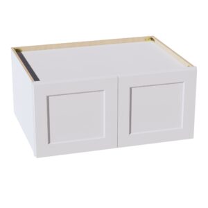HF-W331524: Frost White Shaker 33"W x 15"H x 24"D 2 Doors Standard Bridge Wall Cabinet