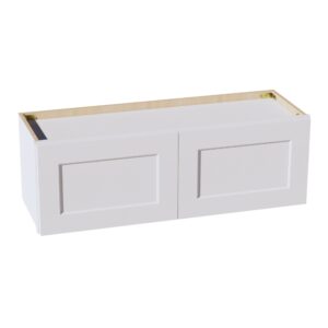 HF-W3612: Frost White Shaker 36"W x 12"H 2 Doors Standard Wall Bridge Cabinet