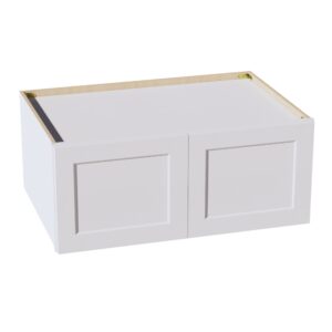 HF-W361524: Frost White Shaker 36"W x 15"H x 24"D 2 Doors Standard Bridge Wall Cabinet