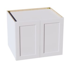 HF-W362124: Frost White Shaker 36"W x 21"H x 24"D 2 Doors & 1 Shelf Standard Bridge Wall Cabinet