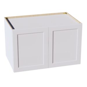 HF-W362424: Frost White Shaker 36"W x 24"H x 24"D 2 Doors & 1 Shelf Standard Bridge Wall Cabinet