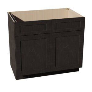 HG-SB39: Dark Gray Shaker 39" 2 Doors 2 False Drawers Sink Base Cabinet