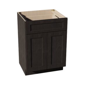 HG-VB2421: Dark Gray Shaker 24"W x 34-1/2"H x 21"D 2 Doors & 1 Drawer Double Door Vanity Base Cabinets