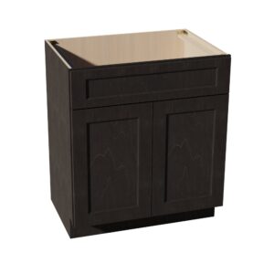 HG-VSB3021: Dark Gray Shaker 30"W x 34-1/2"H x 21"D 2 Doors & 1 False Drawer Vanity Sink Base Cabinets