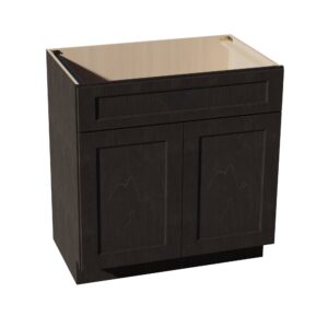 HG-VSB3321: Dark Gray Shaker 33"W x 34-1/2"H x 21"D 2 Doors & 1 False Drawer Vanity Sink Base Cabinets