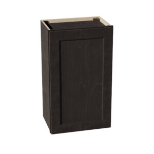 HG-W1830: Dark Gray Shaker 18"W x 30"H 1 Door & 2 Shelves Standard Wall Cabinet