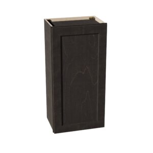 HG-W1836: Dark Gray Shaker 18"W x 36"H 1 Door & 2 Shelves Standard Wall Cabinet