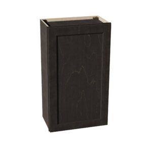 HG-W2136: Dark Gray Shaker 21"W x 36"H 1 Door & 2 Shelves Standard Wall Cabinet