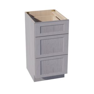 HLG-VDB1821: Light Gray Shaker 18"W x 34-1/2"H x 21"D  3 Drawers Vanity Base Cabinets