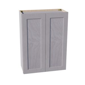 HLG-W2736: Light Gray Shaker 27"W x 36"H 2 Doors & 2 Shelves Standard Wall Cabinet
